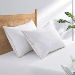 Best reviews of ๐ Puredown 2 Pack Luxury 50% White Duck Down Bed Pillows 50% Feather Cotton Shell Medium Support ๐งจ