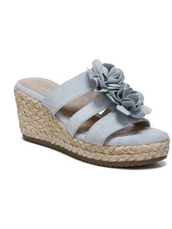 Promo 🤩 SOUL Naturalizer Oodles-Flwr 👩 Womens Faux Suede Slip On Wedge 🩴 Sandals ✨