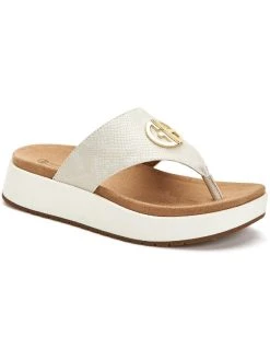 New 👏 Giani Bernini Sportii 👩 Womens Thong Memory Foam Wedge 🩴 Sandals 👏