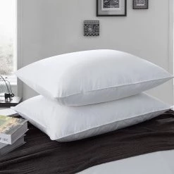 Outlet ⭐ Puredown Peace Nest 2 Pack White Goose Feather Pillows for Side and Back Sleepers, 100% Cotton Cover 🎉