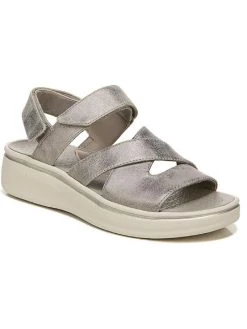 Promo 💯 Bzees Traveler 👩 Womens Faux Leather Wedge 🩴 Sandals ⌛