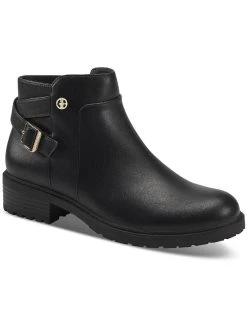 Outlet 🤩 Giani Bernini Brennin P 👩 Womens Faux Leather Buckled Ankle 🥾 Boots 🎁