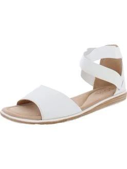 New ๐ SOUL Naturalizer Willa ๐ฉ Womens Leather Stretch Ankle Strap Flat ๐ฉด Sandals โญ