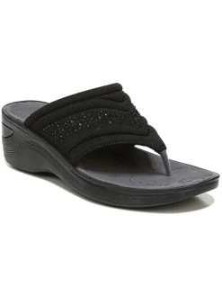 Best deal 🔔 Bzees Dazzle Me 👩 Womens Embellished Wedge Thong 🩴 Sandals 🎁