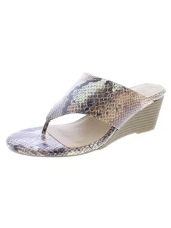 Budget 😀 SOUL Naturalizer Nifty 👩 Womens Faux Leather Slip On Wedge 🩴 Sandals 👏