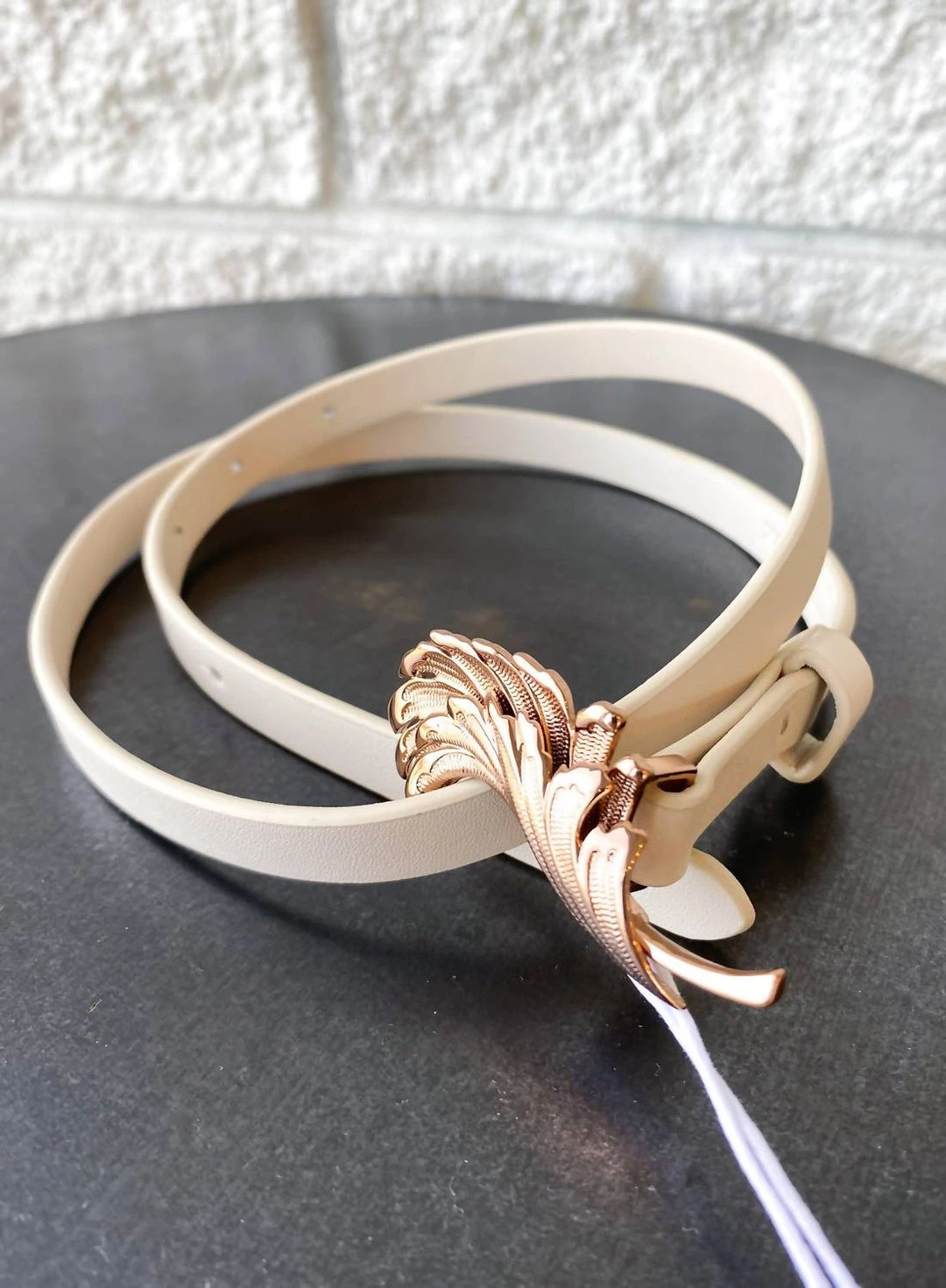 Budget 🛒 Zimmermann 👩 women Feather Thin Belt In Latte 🔔 3 Budget 🛒 Zimmermann 👩 women Feather Thin Belt In Latte 🔔 - Image 2