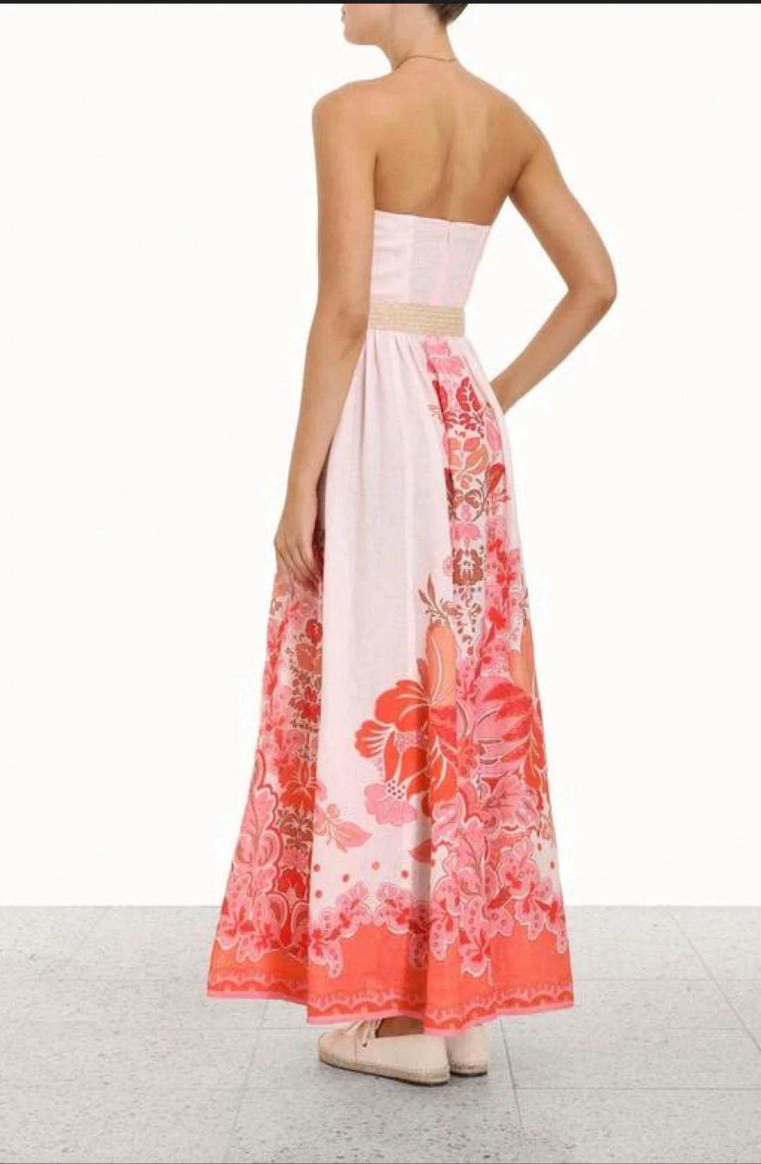 Buy 🎉 Zimmermann 👩 women Violet Strapless Long 👗 Dress Petite in Coral Floral 🎁 4 Buy 🎉 Zimmermann 👩 women Violet Strapless Long 👗 Dress Petite in Coral Floral 🎁 - Image 2