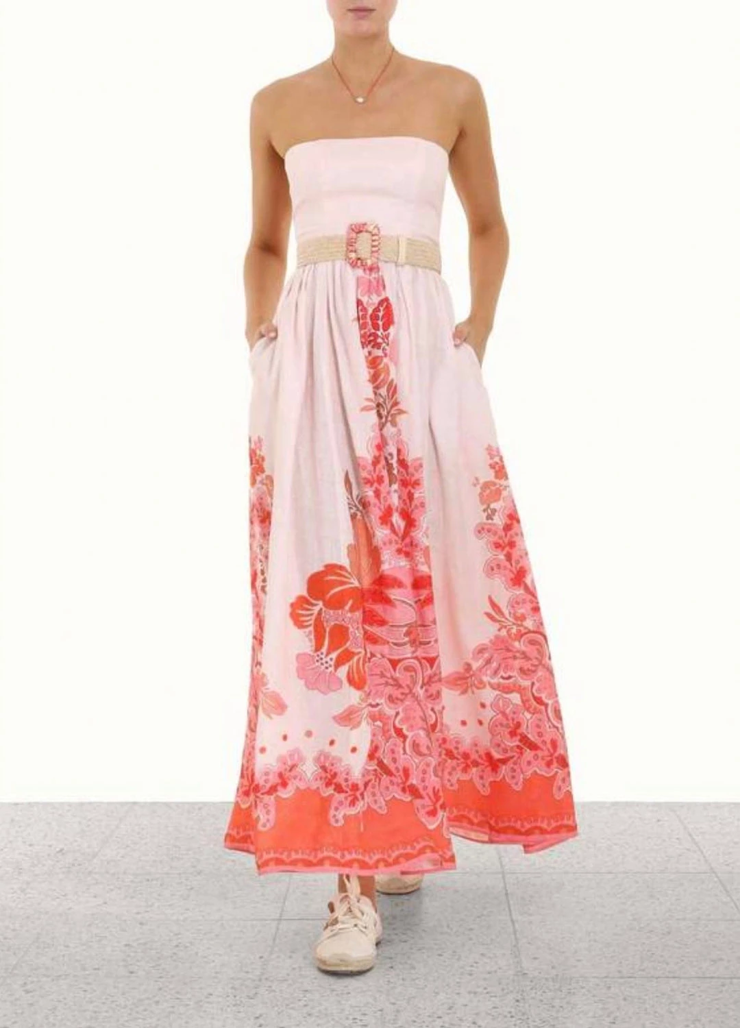 Buy 🎉 Zimmermann 👩 women Violet Strapless Long 👗 Dress Petite in Coral Floral 🎁 3 Buy 🎉 Zimmermann 👩 women Violet Strapless Long 👗 Dress Petite in Coral Floral 🎁