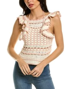 Deals 💯 women Zimmermann Crochet Crop Top ⭐