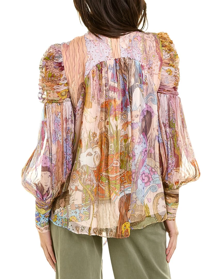 Best Pirce 😉 women Zimmermann Silk-Blend Lurex Blouse 👏 4 Best Pirce 😉 women Zimmermann Silk-Blend Lurex Blouse 👏 - Image 2