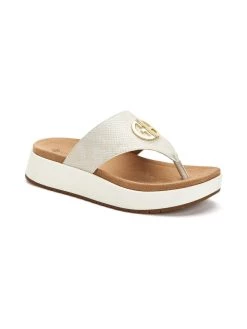 Deals 👍 Giani Bernini 👩 Womens Faux Leather Logo Flatform 🩴 Sandals 🛒
