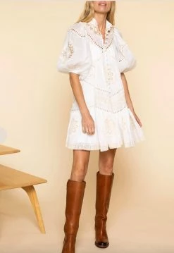 Top 10 👍 Zimmermann 👩 women Jude Trim Mini 👗 Dress in Ivory 🎉