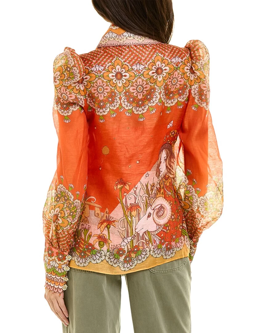 Outlet 😀 women Zimmermann Cosmic Zodiac Silk-Blend Blouse 🤩 4 Outlet 😀 women Zimmermann Cosmic Zodiac Silk-Blend Blouse 🤩 - Image 2